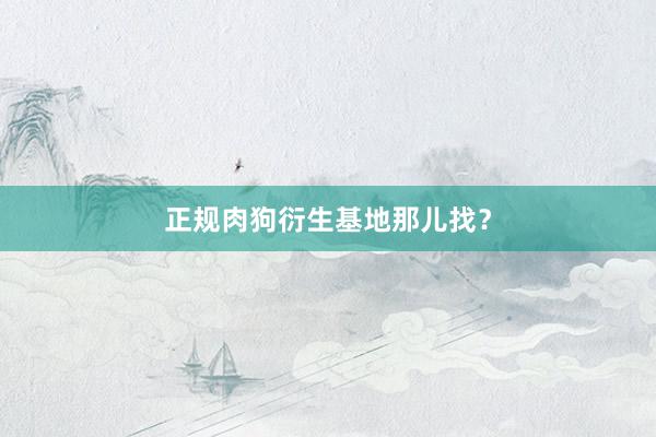 正规肉狗衍生基地那儿找？
